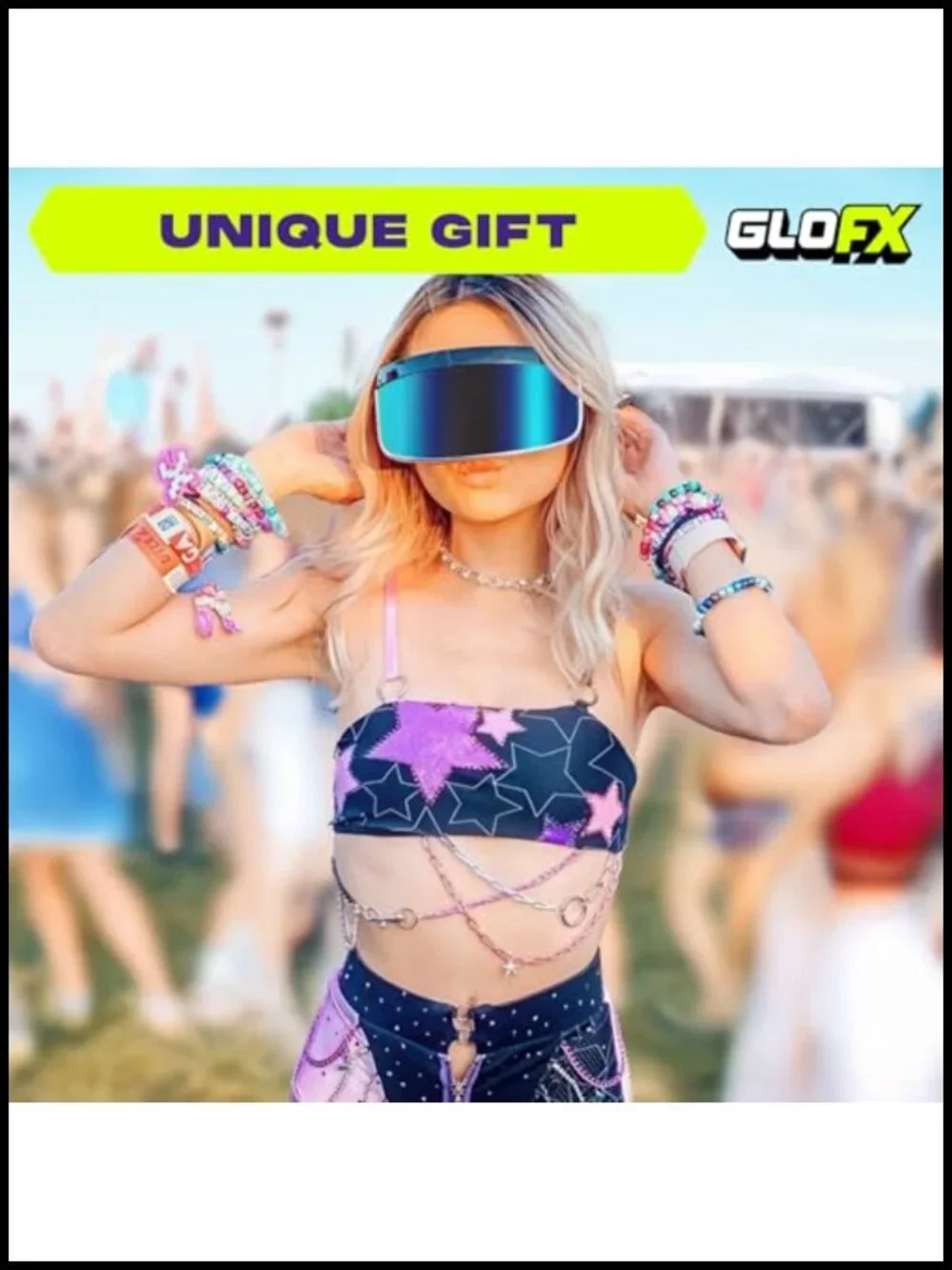 Mirror Visor Sunglasses Cyberpunk Full Face Shades Rave Festival UV Protection